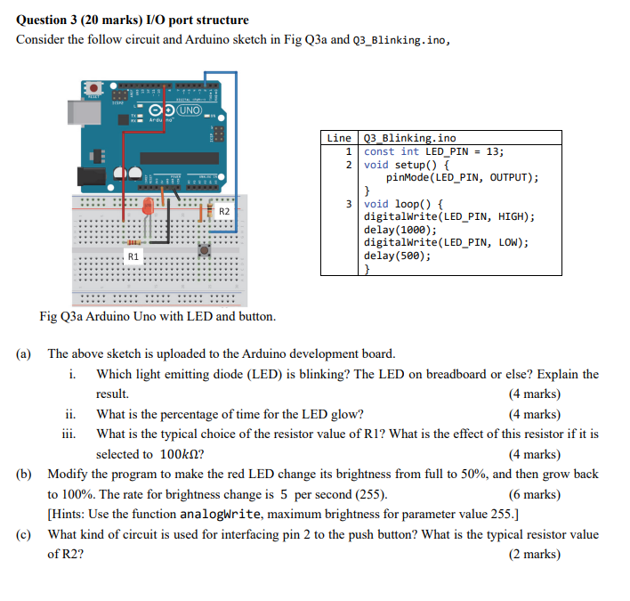 Solved Question 3 (20 marks) I/O port structure Consider the | Chegg.com