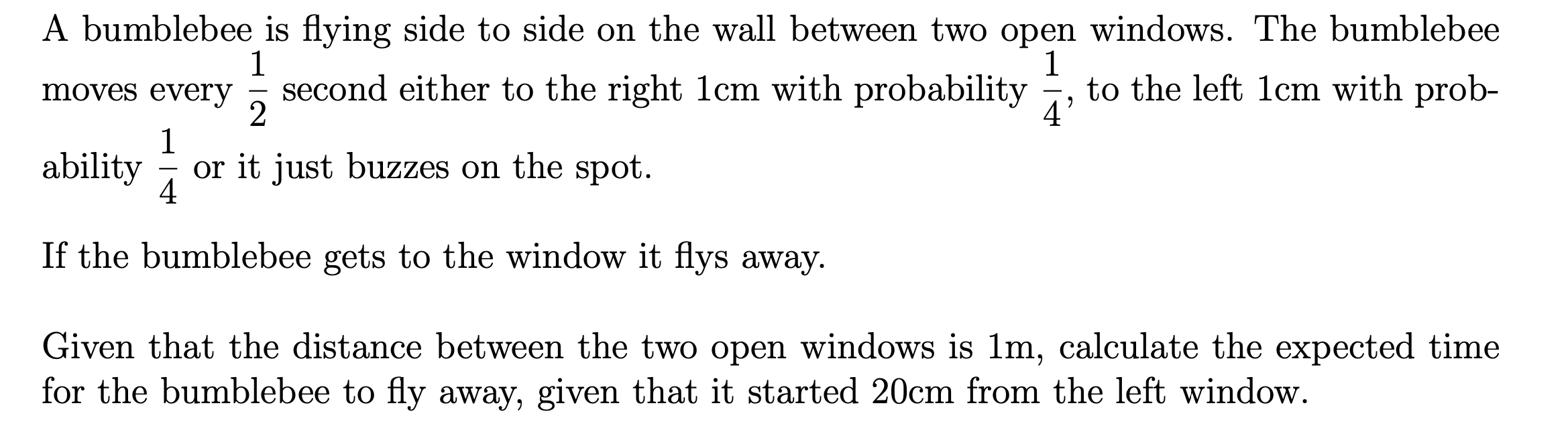 Solved A bumblebee is flying side to side on the wall | Chegg.com
