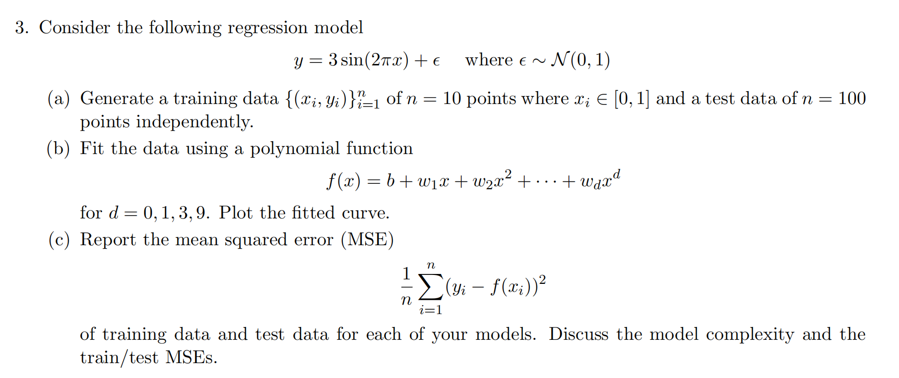 regression loss can't decrease · issue #662 ·... 3. Consider the following regression model y = 3 | Chegg.com