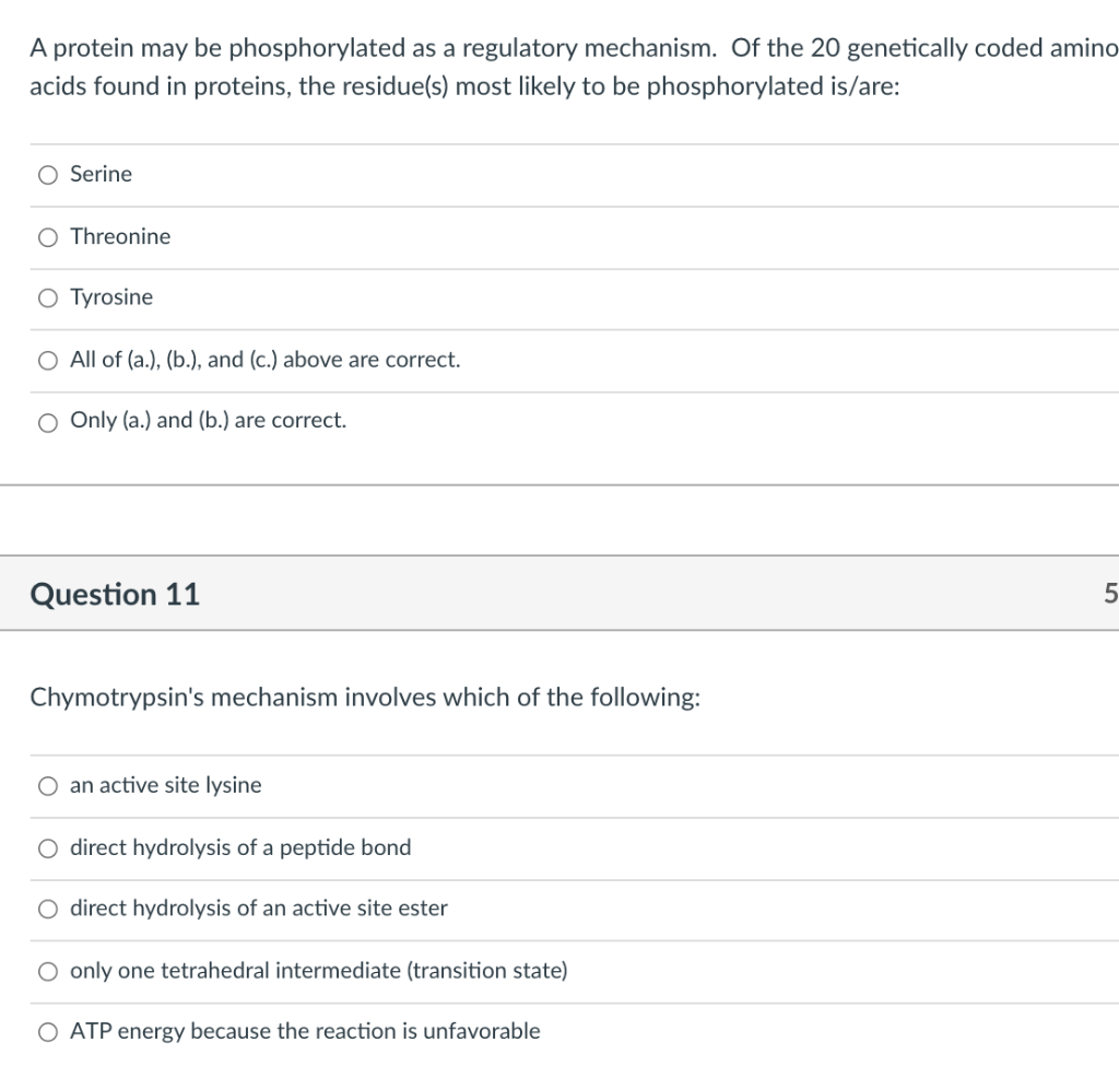 Solved A protein may be phosphorylated as a regulatory | Chegg.com