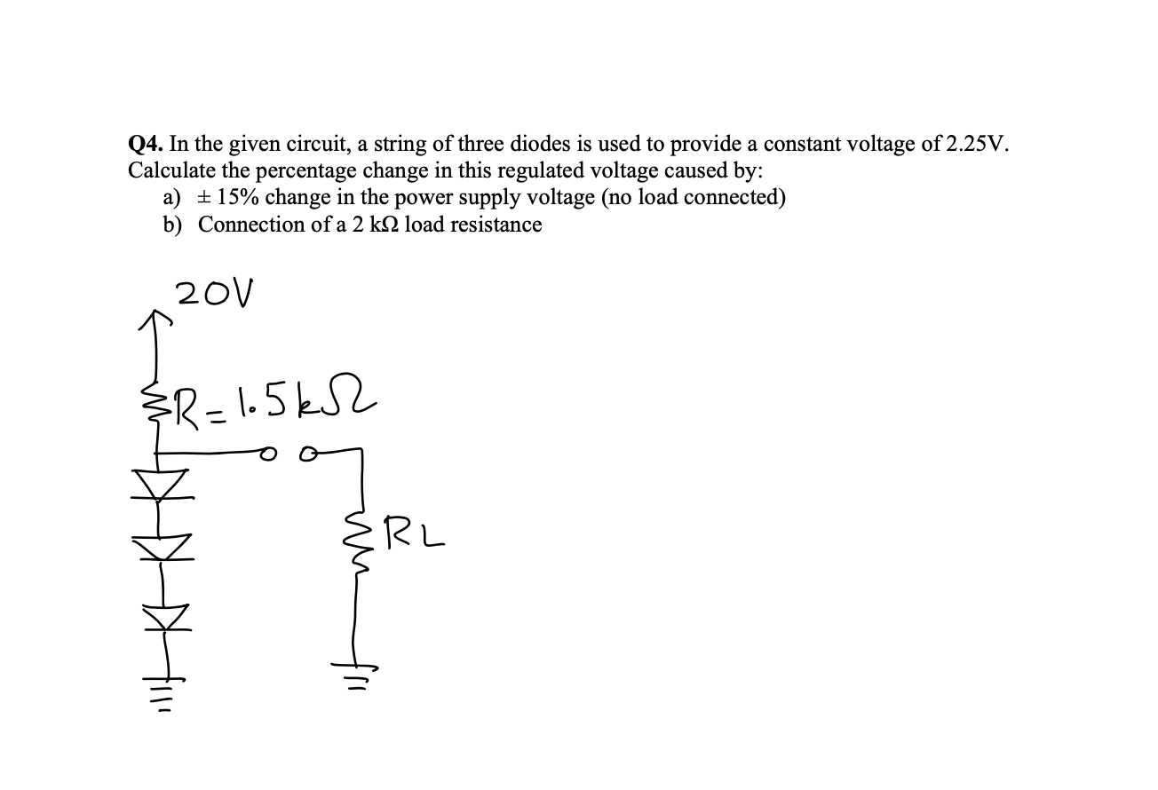 Solved In the given circuit, a string of three diodes is | Chegg.com