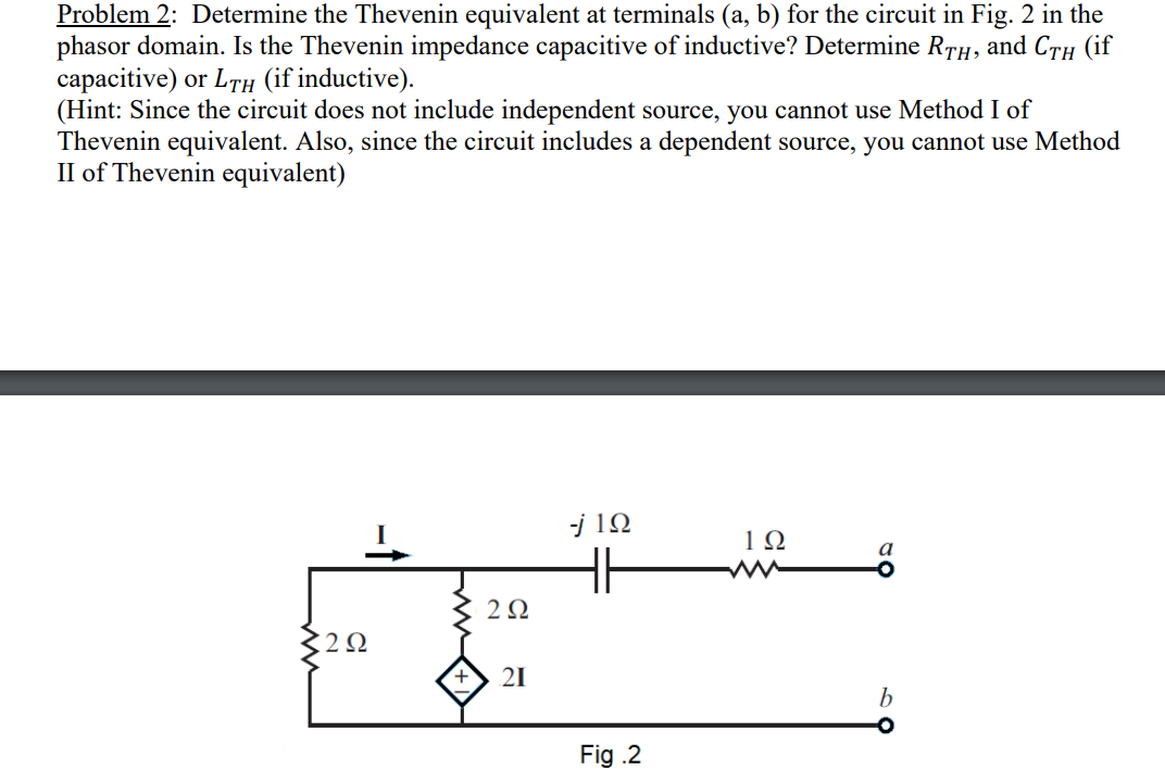 Solved Problem 2: Determine the Thevenin equivalent at | Chegg.com