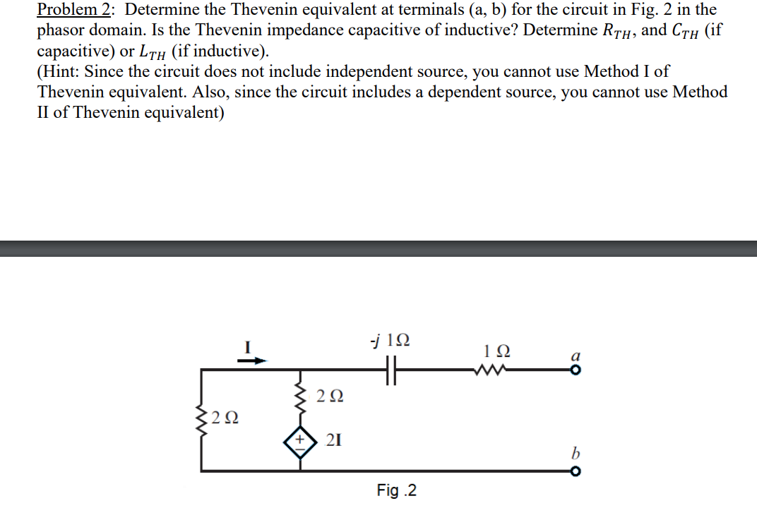 Solved Problem 2: Determine The Thevenin Equivalent At | Chegg.com