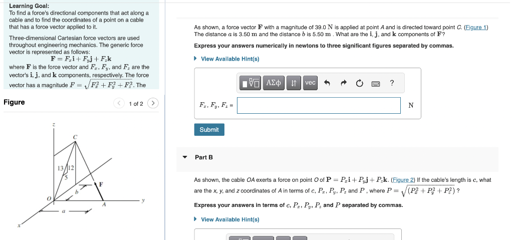 Solved Learning Goal: To find a force's directional | Chegg.com