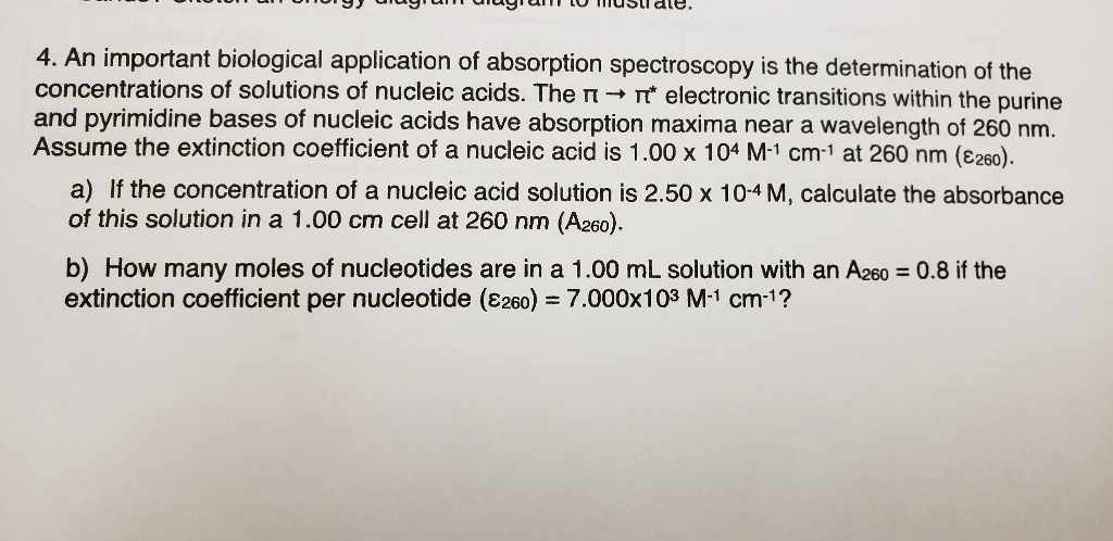 Solved 4. An important biological application of absorption | Chegg.com