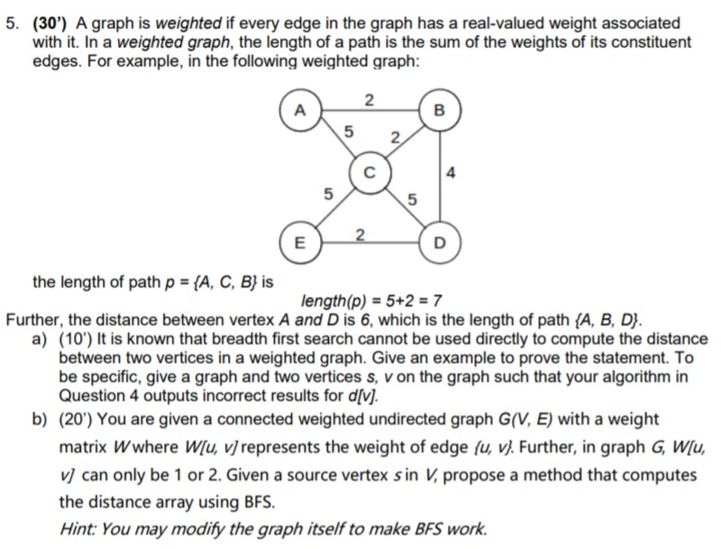 BFS:It starts from the source vertex then explores | Chegg.com
