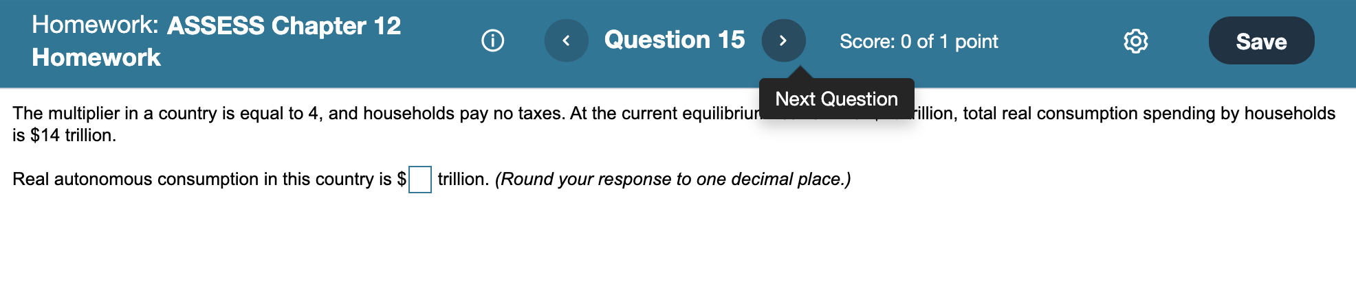 Solved Homework: ASSESS Chapter 12 Homework Part 1 of 2