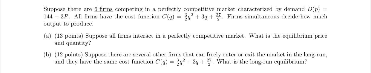 Solved Suppose There Are 6 Firms Competing In A Perfectly | Chegg.com