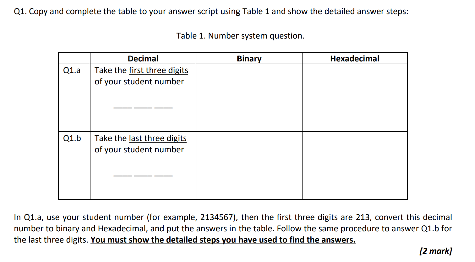 Solved Q1. ﻿Copy and complete the table to your answer | Chegg.com