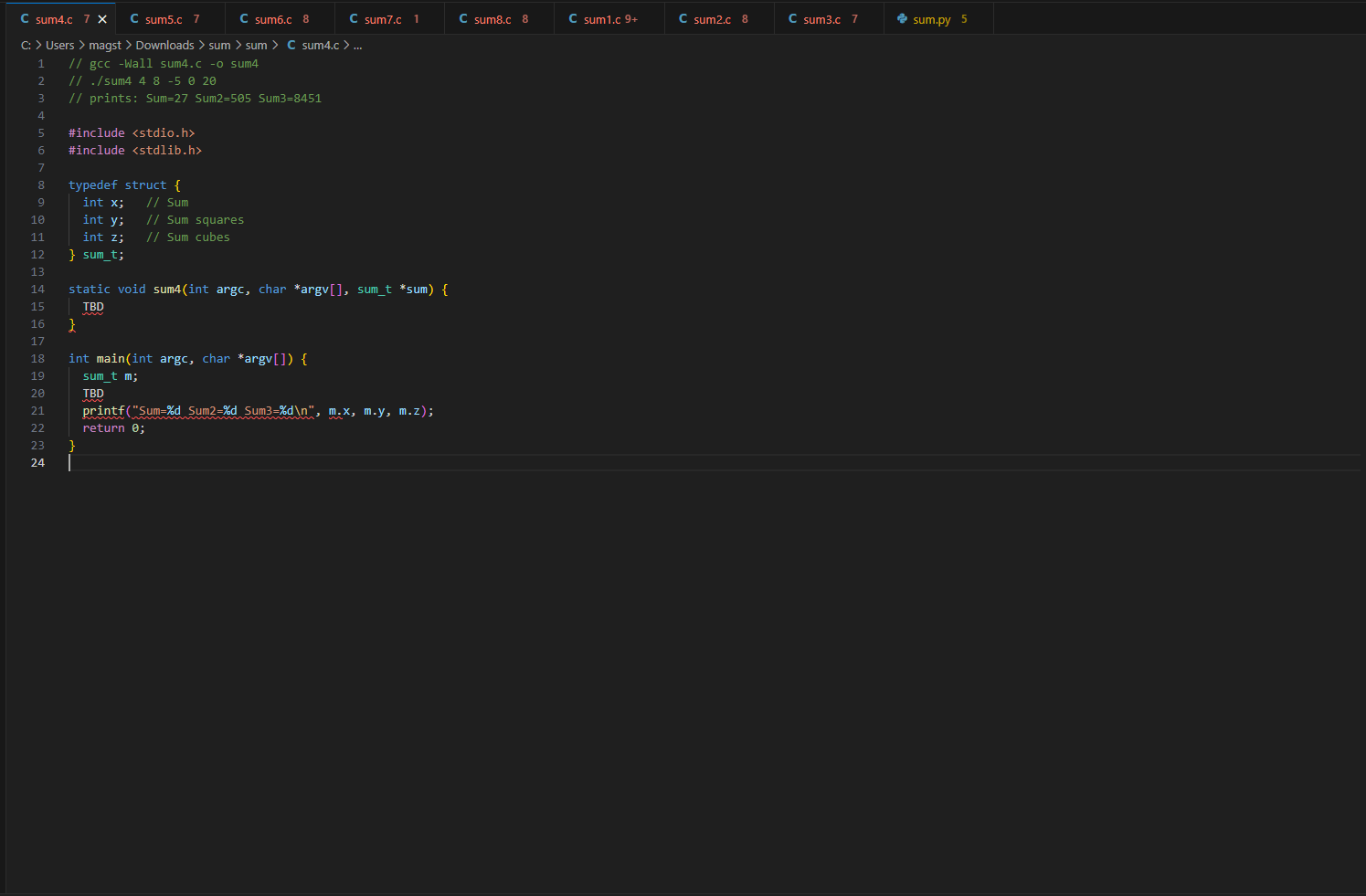 Solved V/ gcc -Wall sum2.C -o sum2 //./ sum2 48−5020 // | Chegg.com