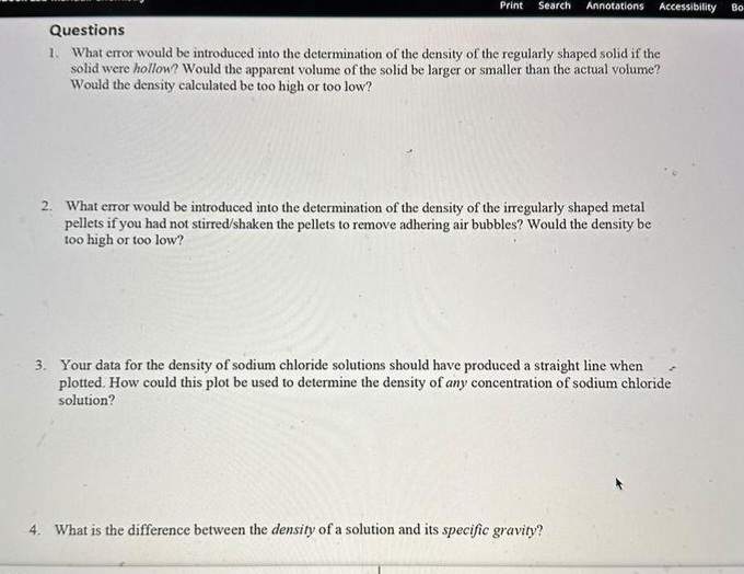 Solved Questions 1. What error would be introduced into the 