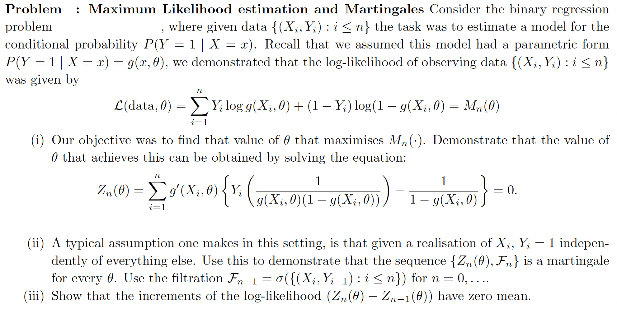 Solved Problem : Maximum Likelihood estimation and | Chegg.com