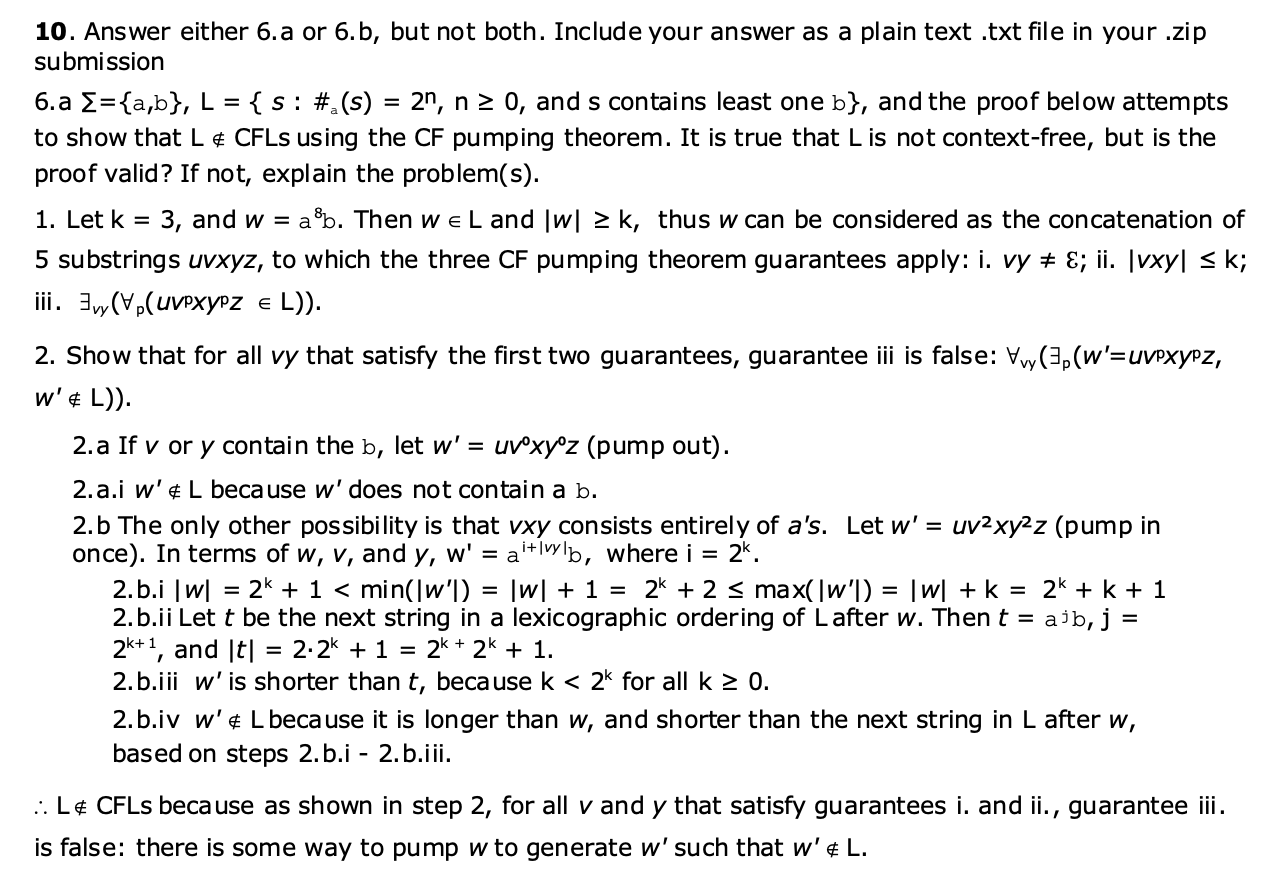 Solved = E 10. Answer Either 6.a Or 6.b, But Not Both. | Chegg.com