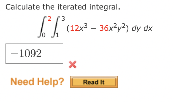 Solved Calculate The Iterated Integral. | Chegg.com