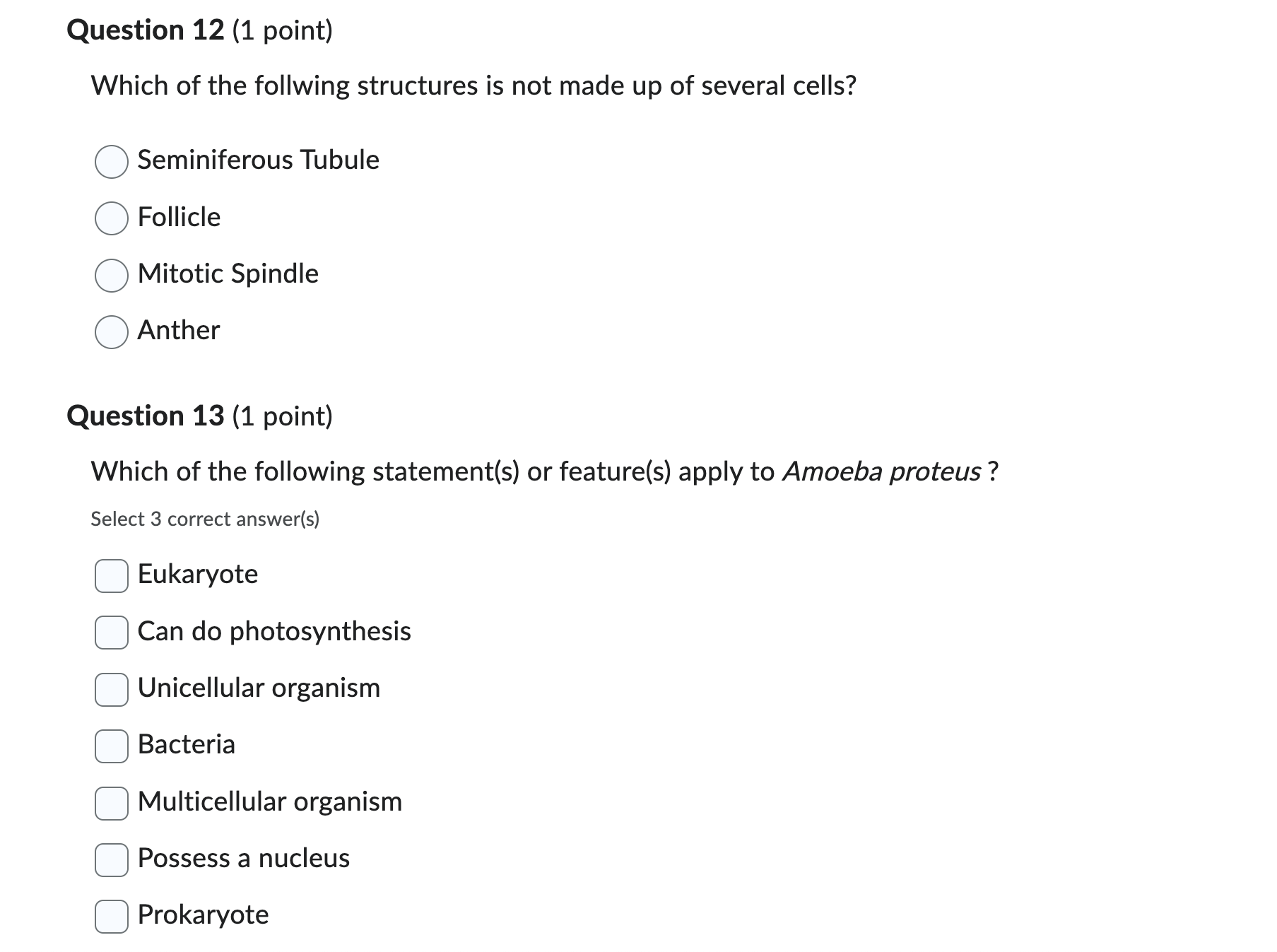 which of the following structures is not made up of several cells