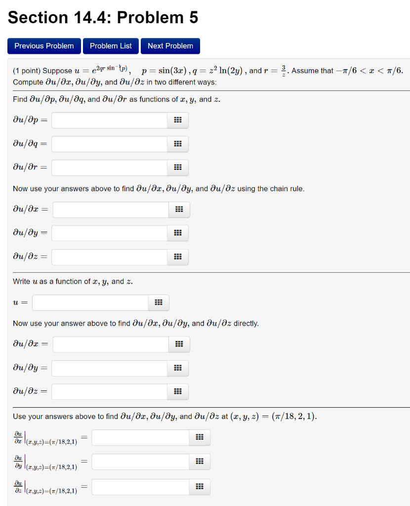 Solved Section 14.4: Problem 5 Previous Problem Problem List | Chegg.com