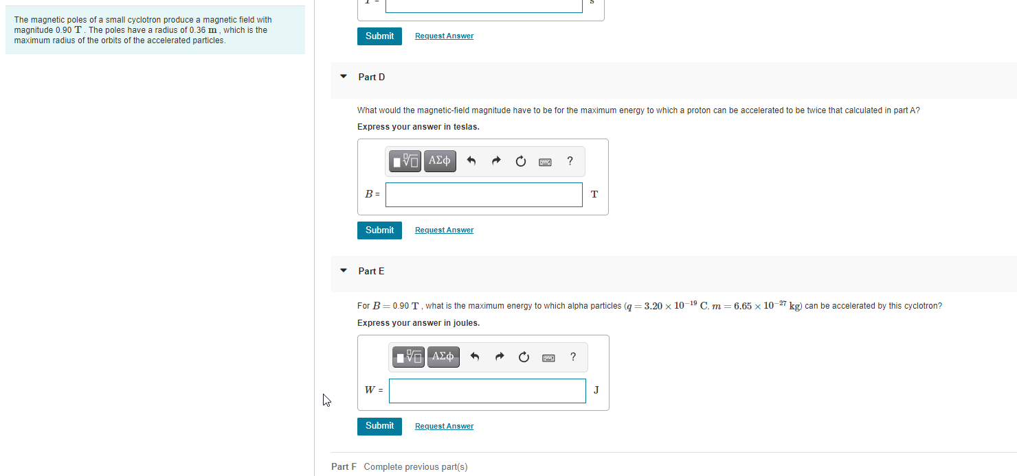 Solved Part A The magnetic poles of a small cyclotron | Chegg.com