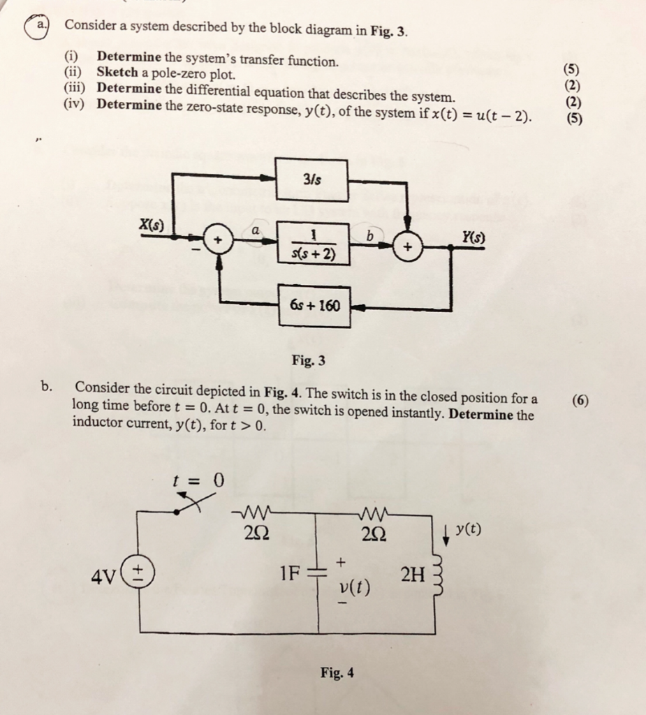 Solved a. Consider a system described by the block diagram | Chegg.com