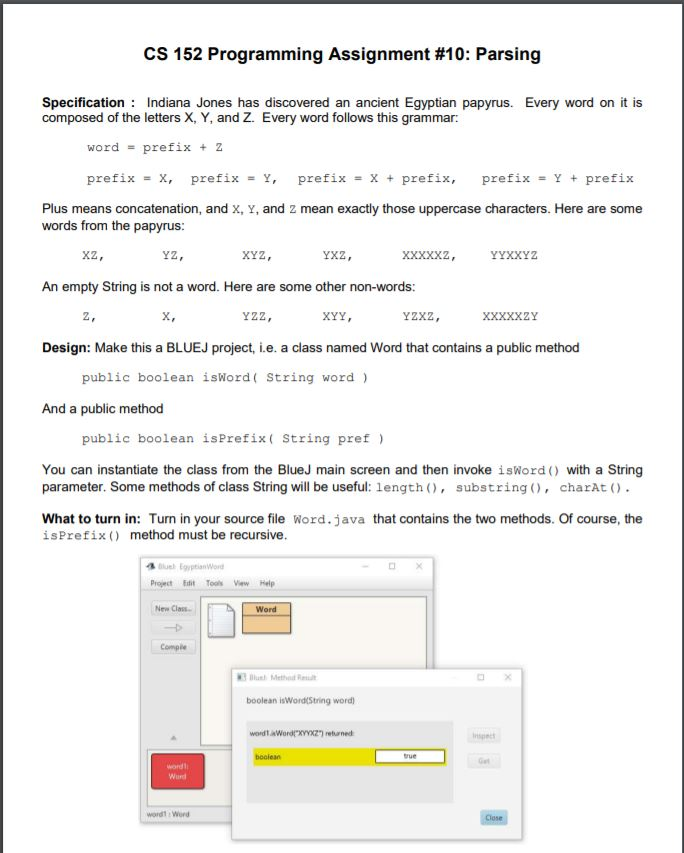 CS 152 Programming Assignment #10: Parsing | Chegg.com