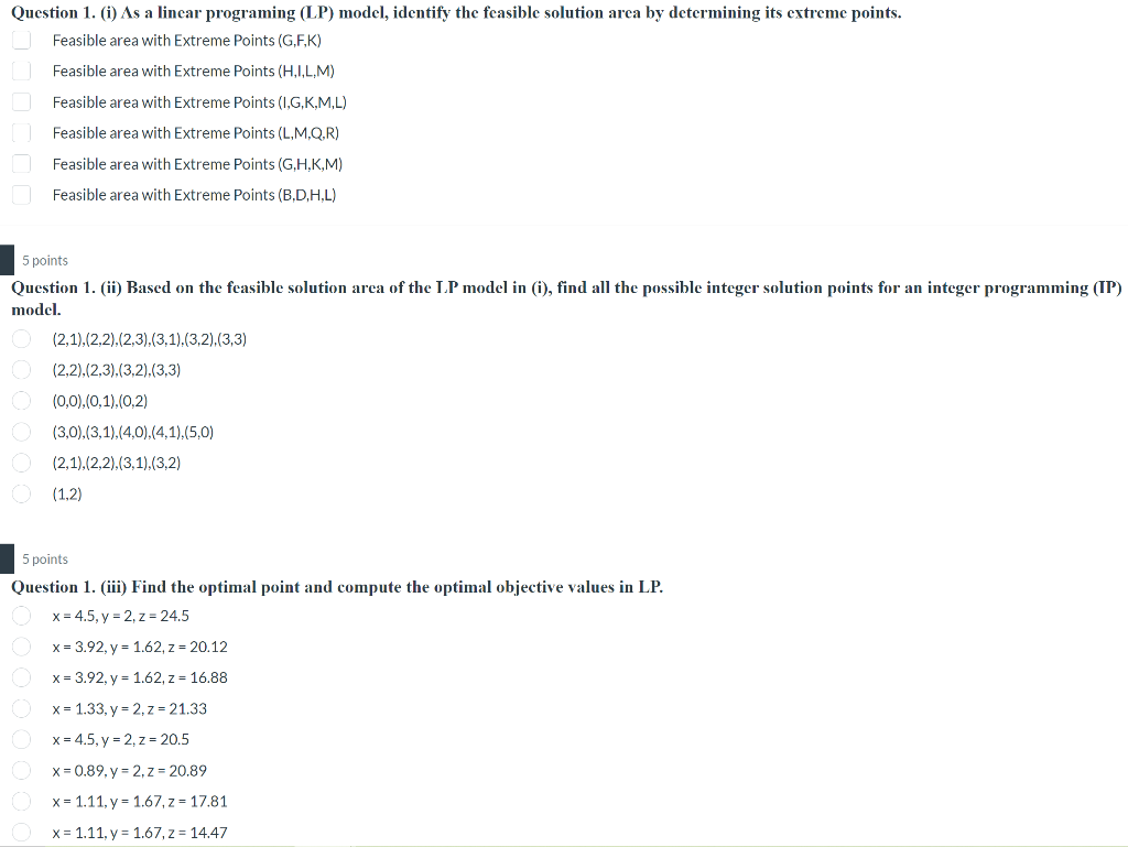 Solved An optimization programming model is formulated and | Chegg.com