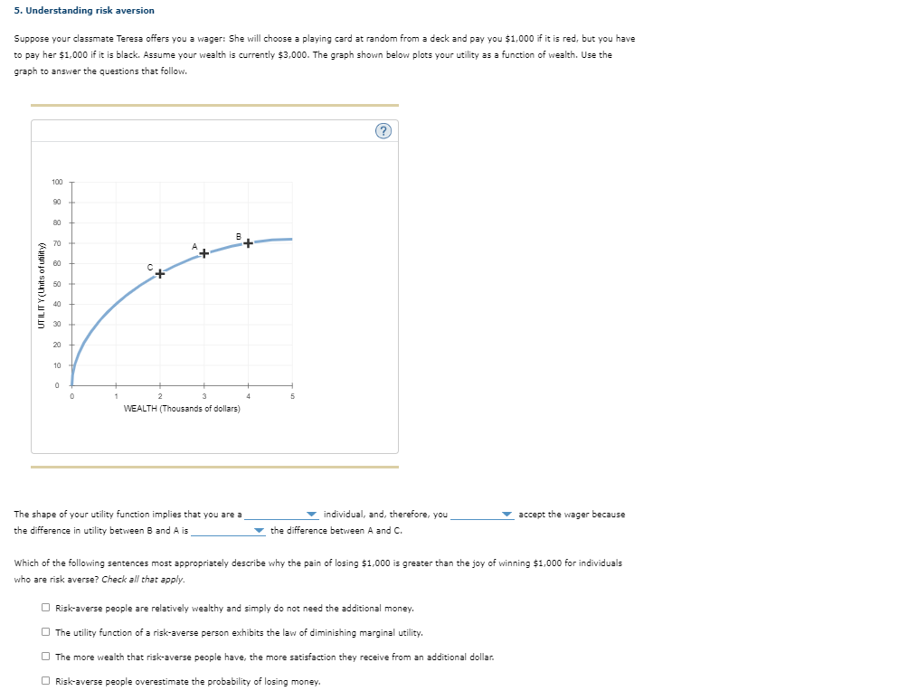 Solved The shape of your utility function implies that you | Chegg.com