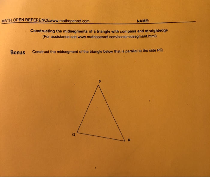 Solved MATH OPEN REFERENCEwww.mathopenref.com NAME: | Chegg.com