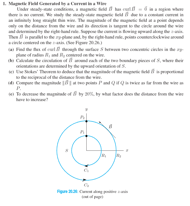 Solved 1. Magnetic Field Generated by a Current in a Wire | Chegg.com