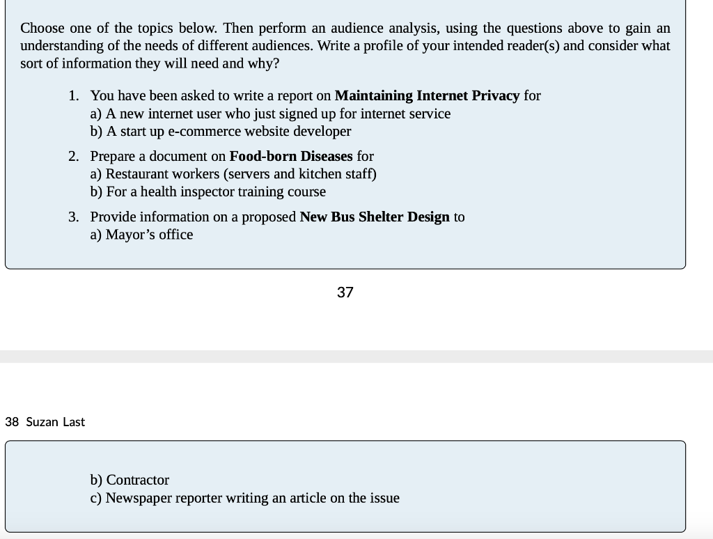 Solved Choose One Of The Topics Below Then Perform An Chegg