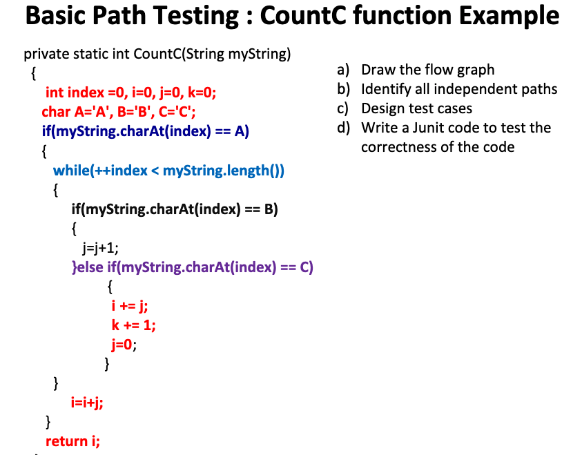 Basic Path Testing : Count function Example private | Chegg.com