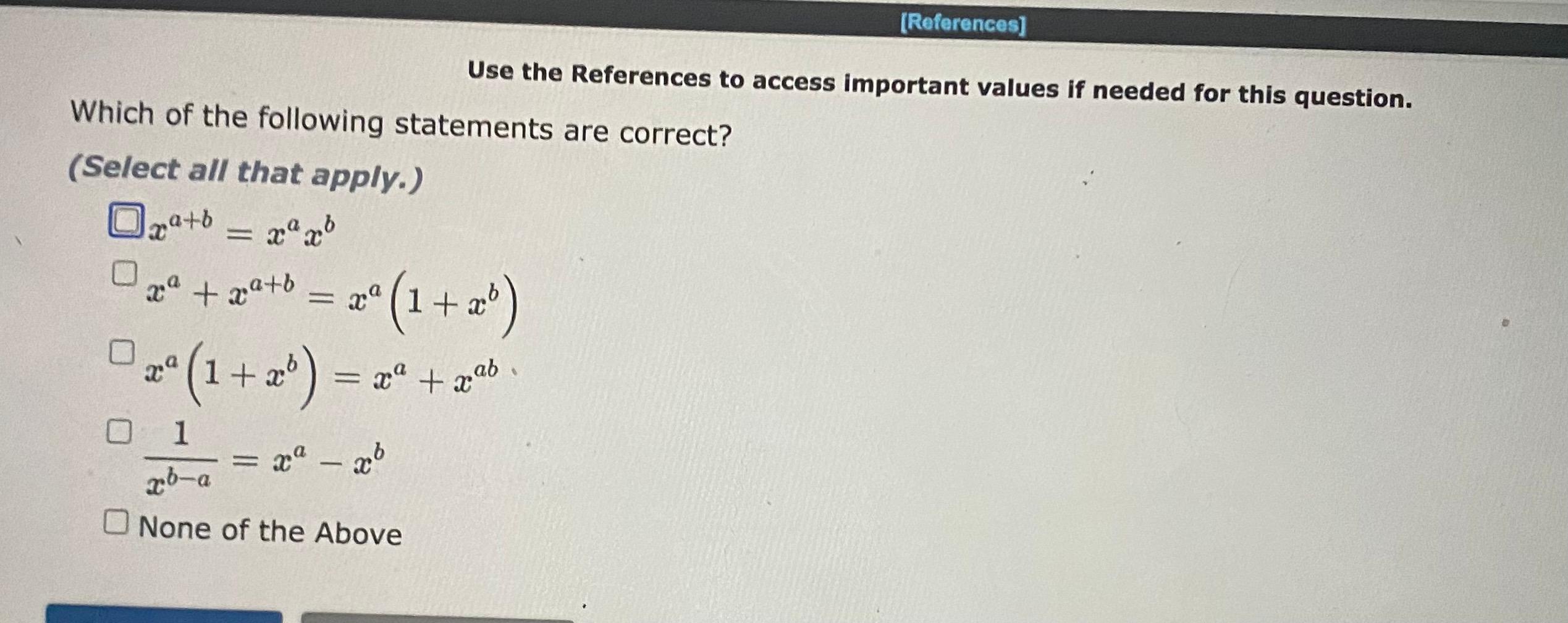 Solved [References) Use the References to access important | Chegg.com