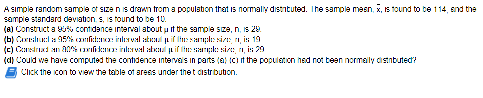 Solved A simple random sample of size n is drawn from a | Chegg.com