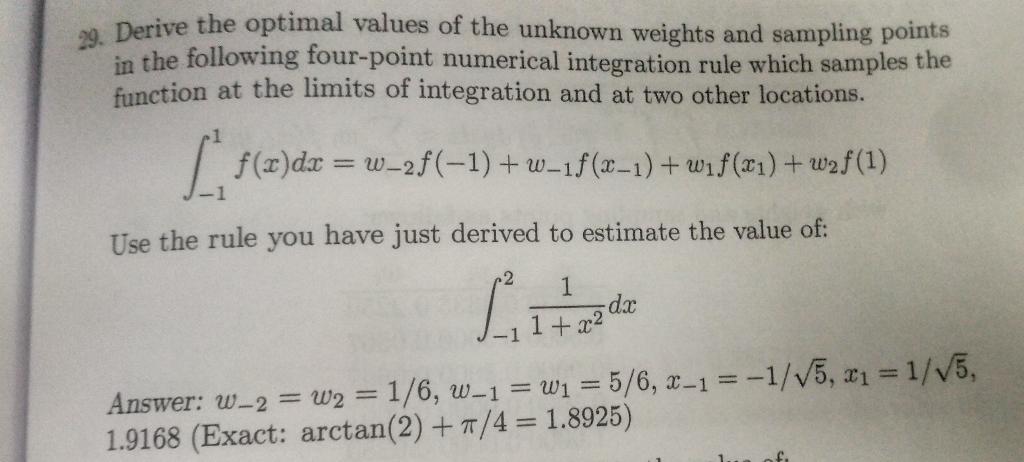 Solved 99. Derive the optimal values of the unknown weights | Chegg.com