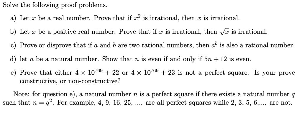 Solved Solve the following proof problems a) Let z be a real | Chegg.com