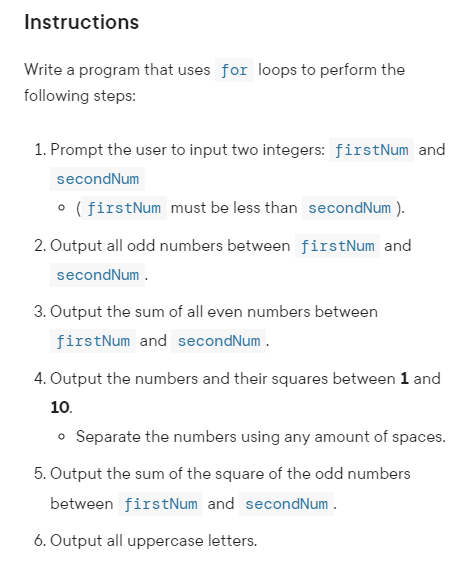 Solved Instructions Write A Program That Uses For Loops To | Chegg.com