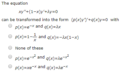 Solved The Equation Xy 1 X Y 2y 0 Can Be Transformed I Chegg Com