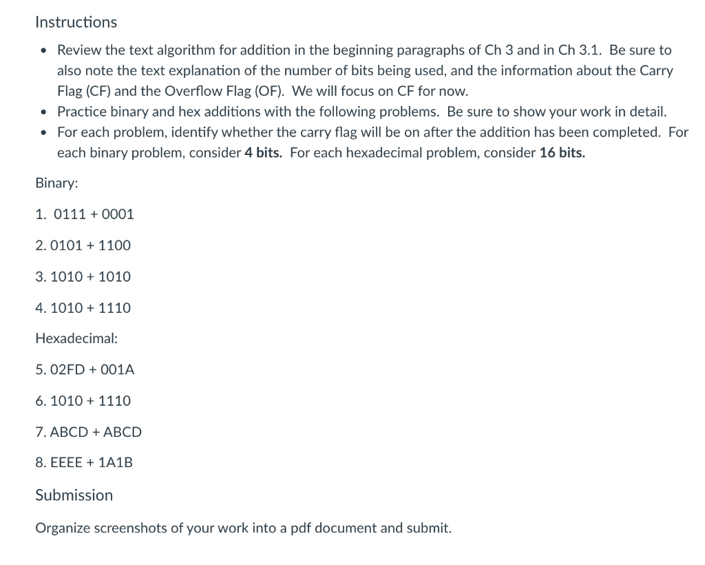 Solved 3.1 Addition and Subtraction Computers perform | Chegg.com