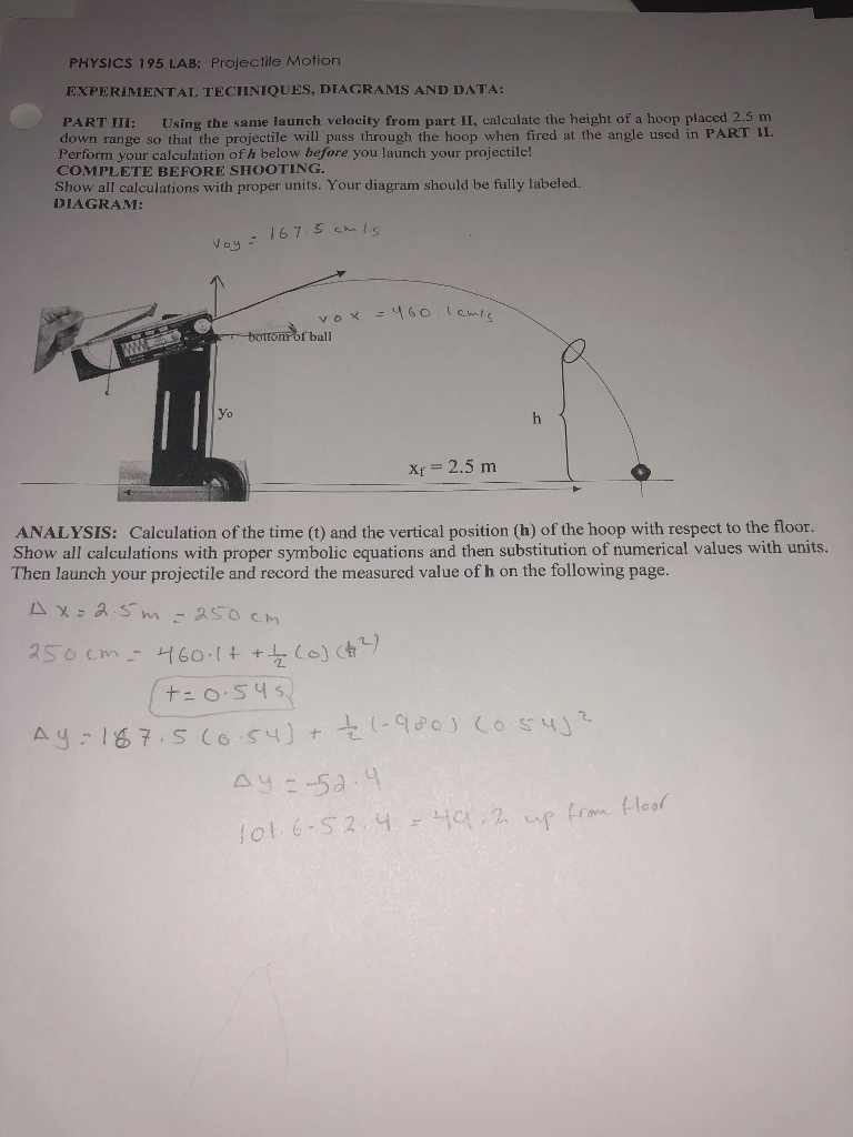 raised projectile motion calculator