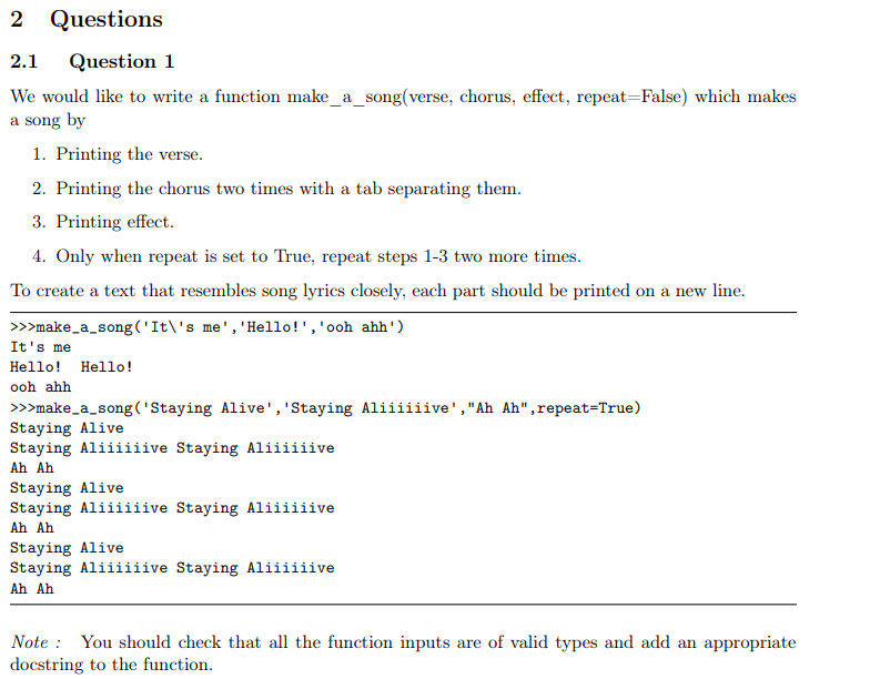 Solved 2.1 Question 1 We would like to write a function | Chegg.com