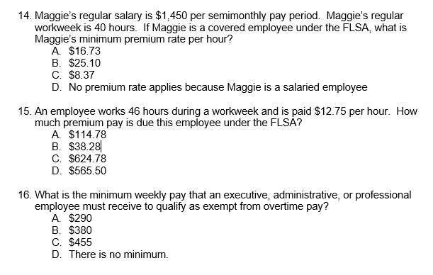 Solved 14. Maggie's Regular Salary Is $1,450 Per Semimonthly | Chegg.com