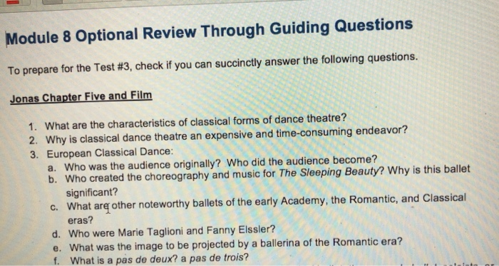 Module 8 Optional Review Through Guiding Questions To | Chegg.com