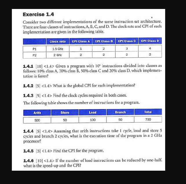 Solved Exercise 1.4 Consider Two Different Implementations | Chegg.com