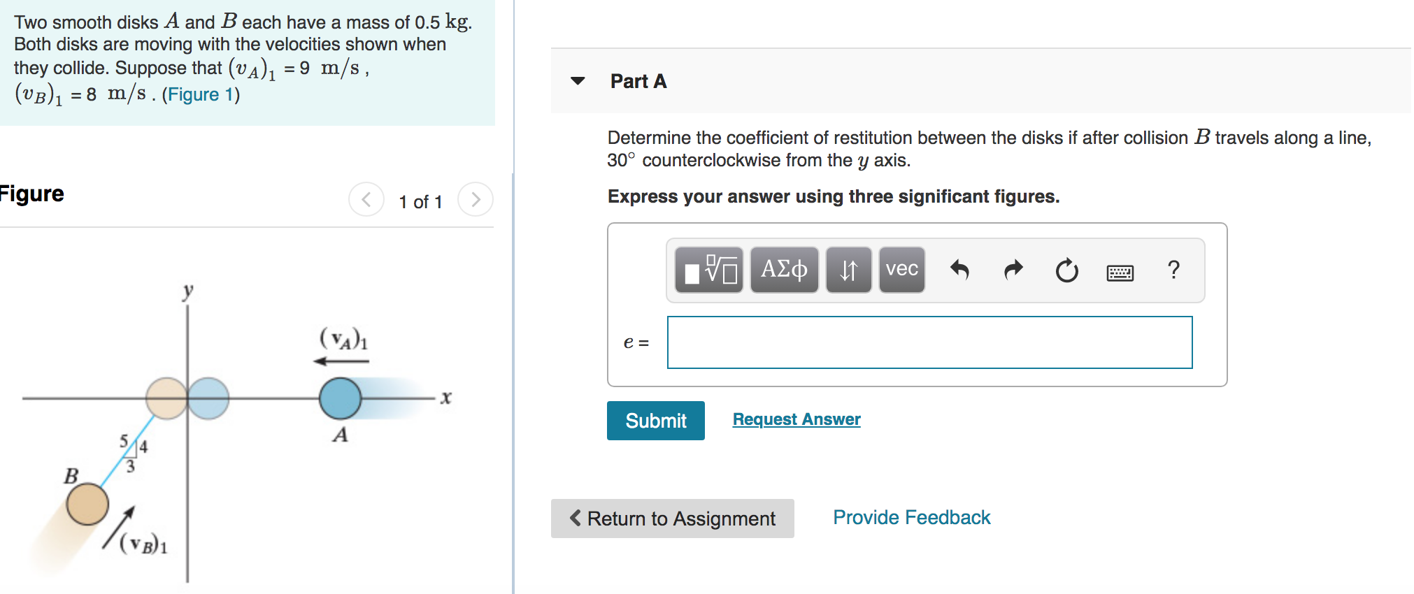 Solved Two Smooth Disks A And B Each Have A Mass Of 0.5 Kg. | Chegg.com