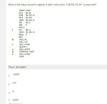 Solved What is the value stored in register 4 after | Chegg.com