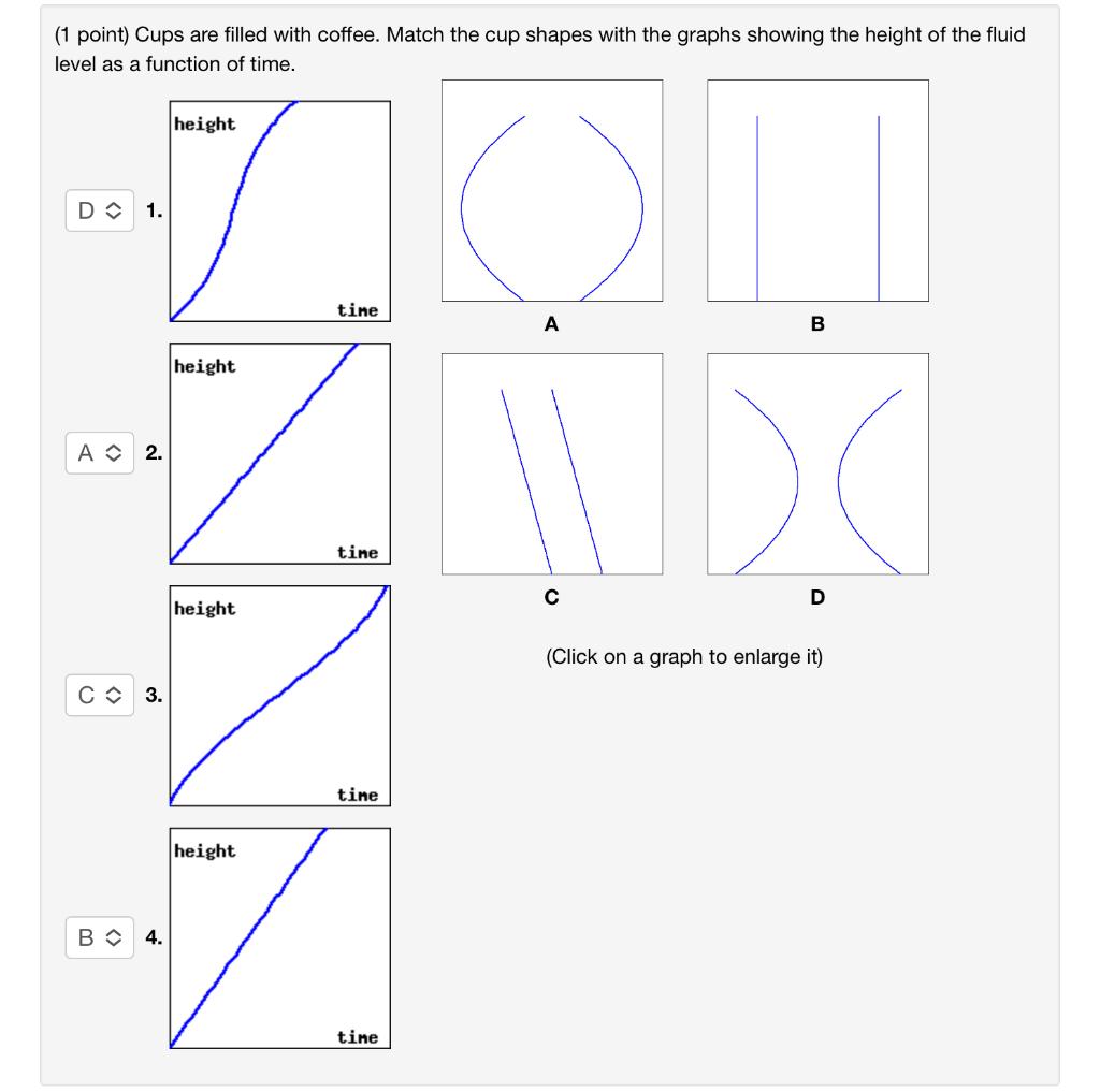 Solved Point Cups Are Filled With Coffee Match The Cup Chegg Com
