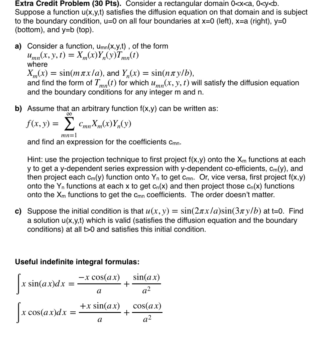 Solved Extra Credit Problem (30 ﻿Pts). ﻿Consider a | Chegg.com
