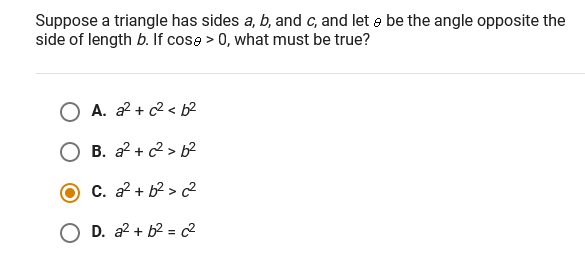 Solved Suppose a triangle has sides a b and c and let be