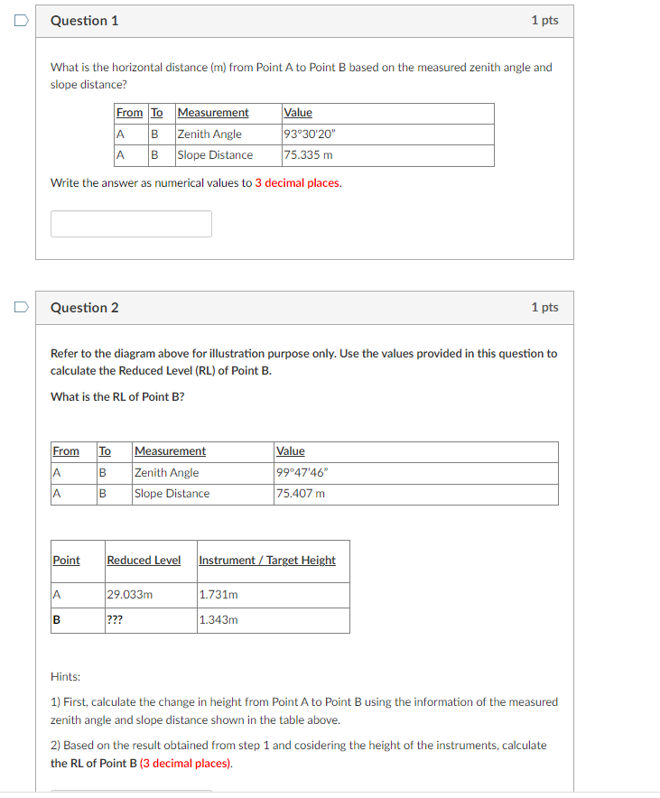 Solved What is the horizontal distance (m) from Point A to | Chegg.com