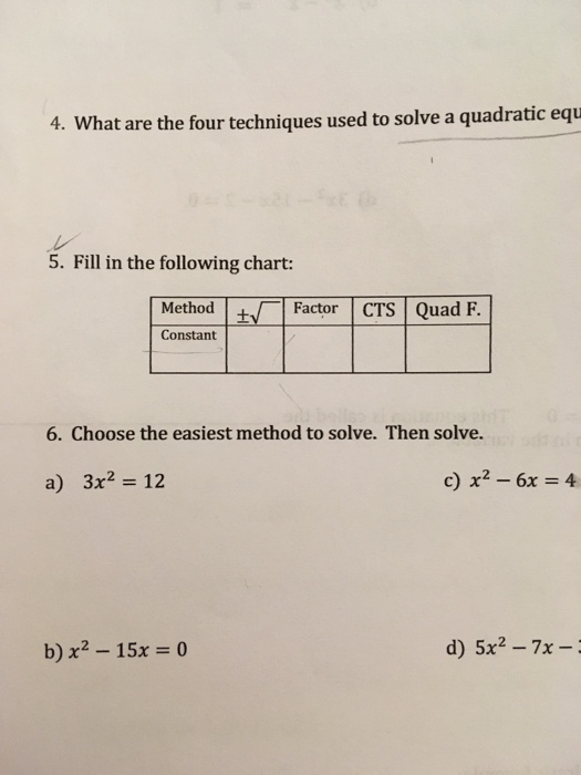 Solved What are the four techniques used to solve a