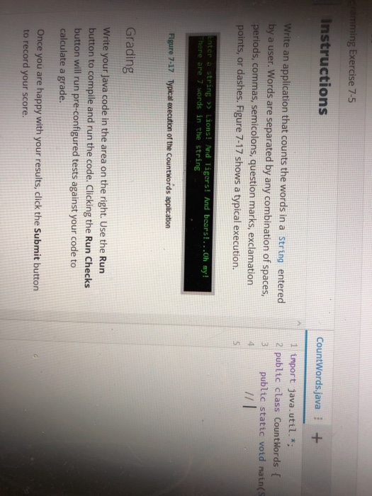 Solved mming Exercise 7-5 Instructions countWords java+ 1 | Chegg.com