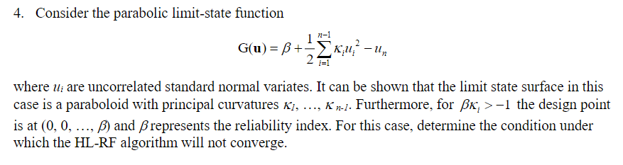 12-1 4. Consider the parabolic limit-state function 1 | Chegg.com